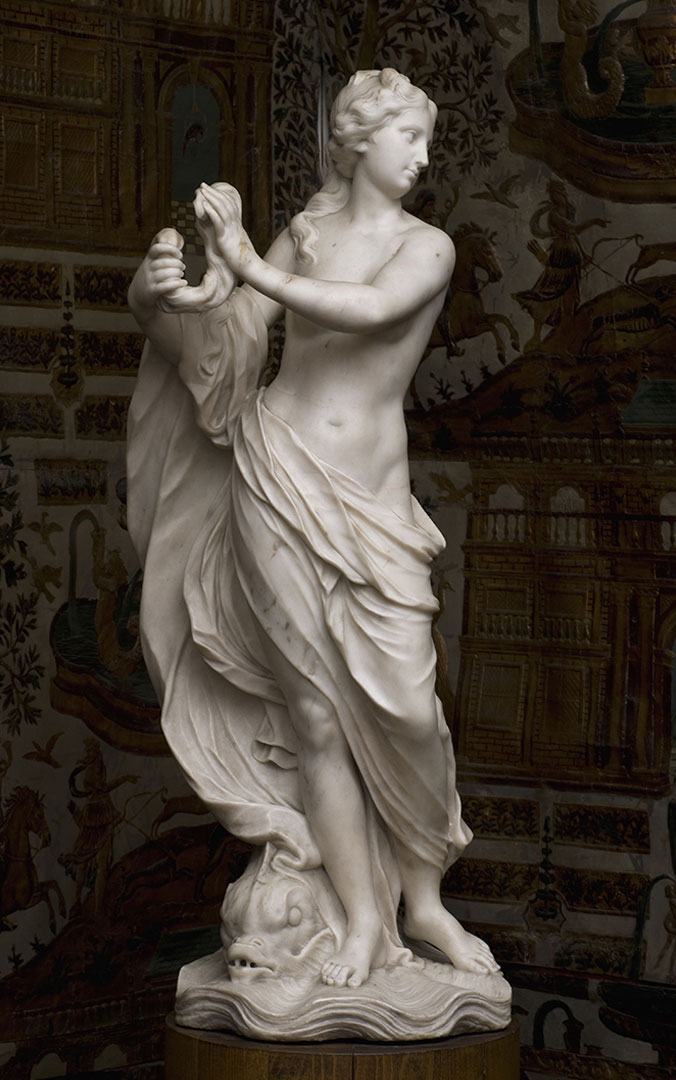 Willem-Hendrik (attribué à) van der WALL (Utrecht 1716 – 1790) Vénus sortant des eaux, marbre de Carrare, 18e siècle. (Sculpture)